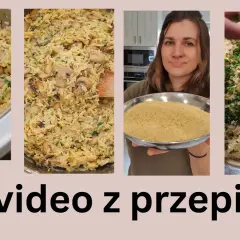 Pyszny makaron orzo z pieczarkami, posypany świeżą natką pietruszki. Idealny pomysł na szybki obiad.